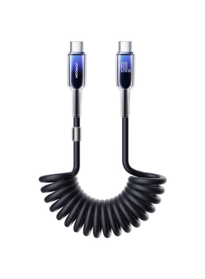 Crystal-Clear Series Coiled Fast Charging Data Cable Type-C to Lightning S-A43 - Image 1