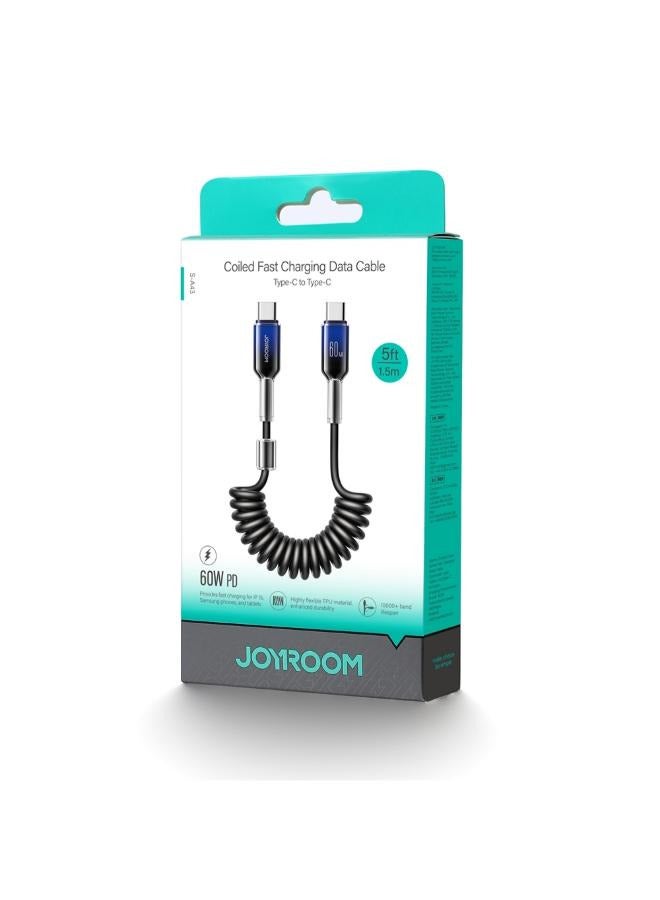 Crystal-Clear Series Coiled Fast Charging Data Cable Type-C to Lightning S-A43 - Image 2