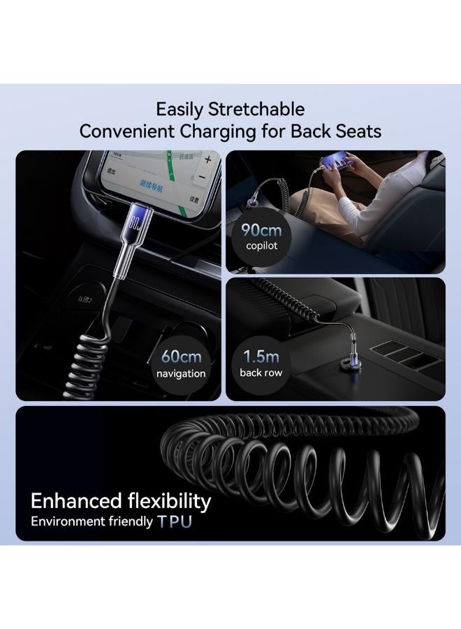 Crystal-Clear Series Coiled Fast Charging Data Cable Type-C to Lightning S-A43 - Image 4
