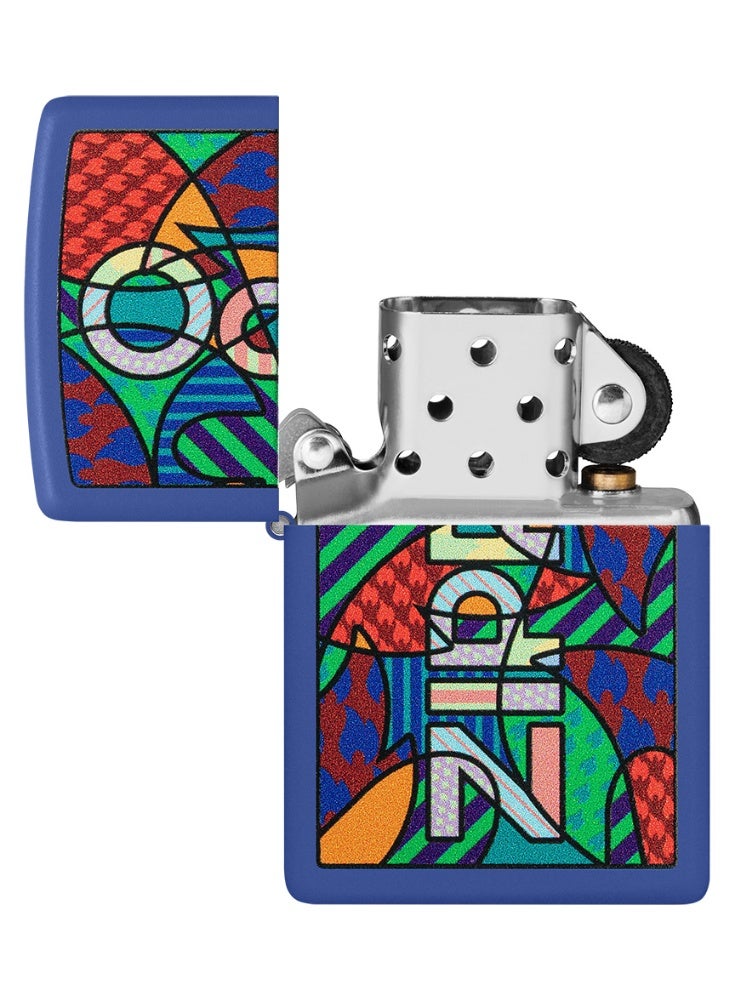 Zippo 48707 229  Pop Art Design Royal Blue Matte Windproof Lighter - Image 4