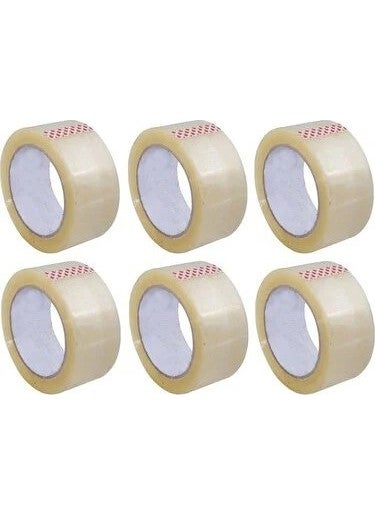 Osman CANDAN 6 Pieces Stronger Transparent Hotmelt Packing Tape Width 45 Mm Length 100 Meters  - Image 1