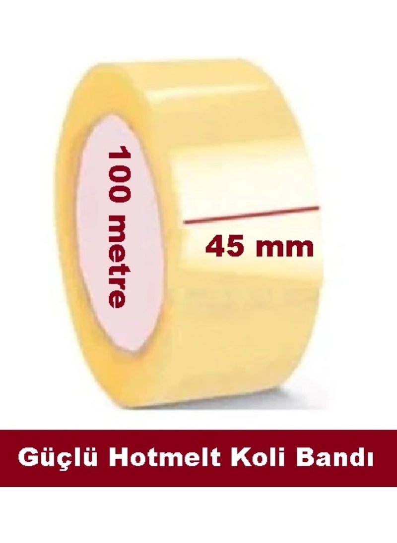 Osman CANDAN 6 Pieces Stronger Transparent Hotmelt Packing Tape Width 45 Mm Length 100 Meters  - Image 3