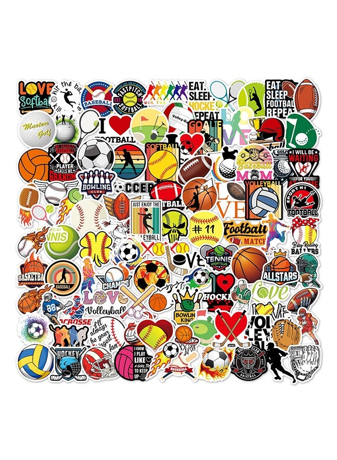 GIFT 100pcs Sports Stickers, Basketball Stickers, Soccer Stickers, Baseball Stickers for Water Bottle, Laptop, Car, Bicycle, Kid's Gift - Image 2