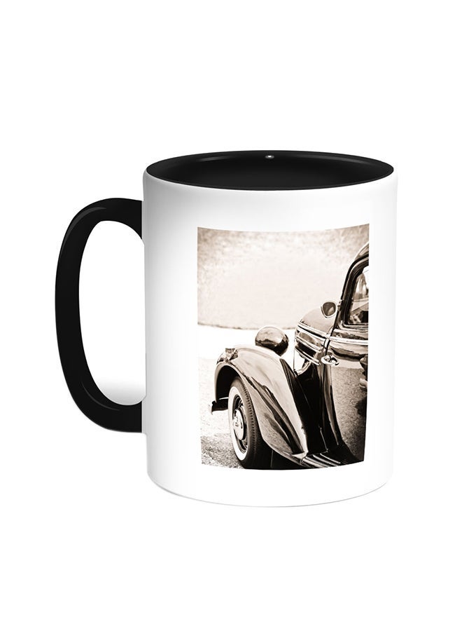 RYN A Car Of Old Style Printed Coffee Mug Black/White 11ounce