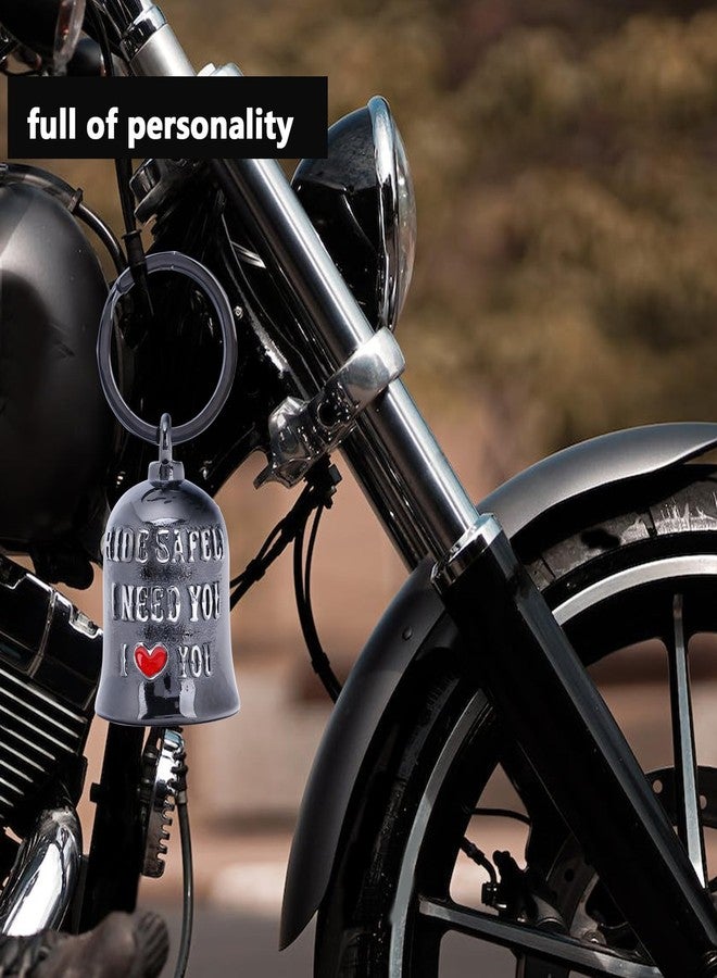 CYZBTBl Motorcycle for Bells - Motorcycle Angel Bell for Men Women,Bell Biker Accessory,Guard Riding Safety (Black Silver) - Image 2
