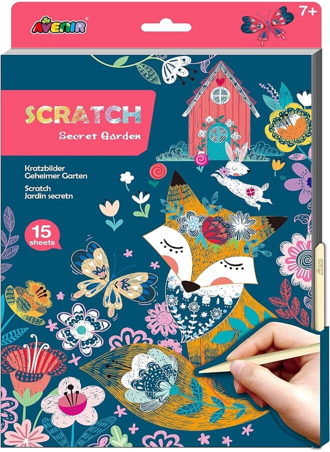 Avenir A4 Scratch Book - Secret Garden 