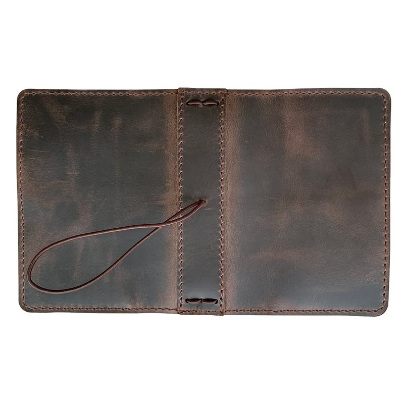 newestor Travelers Notebook Cover with Inner Pockets, Card Slots and Pen Holder, A6 Size, Dark Brown - Image 3