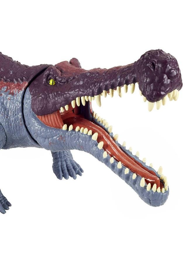 Jurassic World Toys - Jurassic World Toys Massive Biters Sarcosuchus Larger-Species Dinosaur Action Figure, Tail-Activated Strike & Chomp Action - Image 1