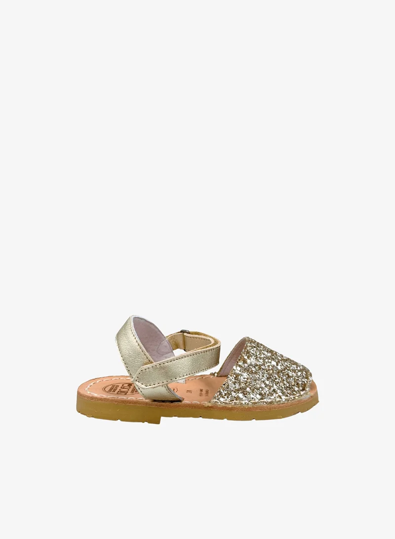 SHOEQ Champagne Glitter Toddler Avarca for Women | Best Price UAE