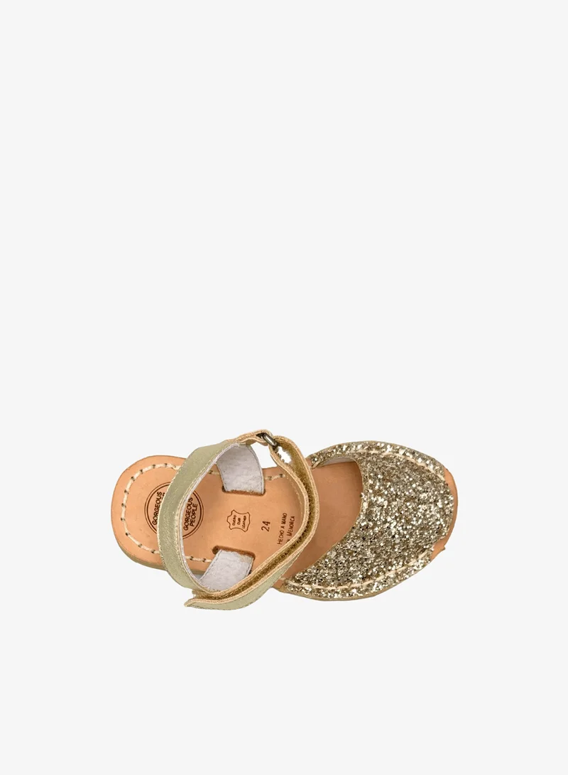 SHOEQ Champagne Glitter Toddler Avarca for Women | Best Price UAE