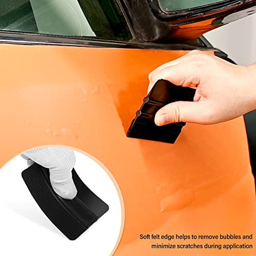 Gomake 20 Pack Vinyl Squeegee with 20PCS Felt Fabric for Tint Film Decal Squeegee Application Tool Vinyl Wrap Installation Wallpaper Smooth Tool (Black and Blue, 20) - Image 5
