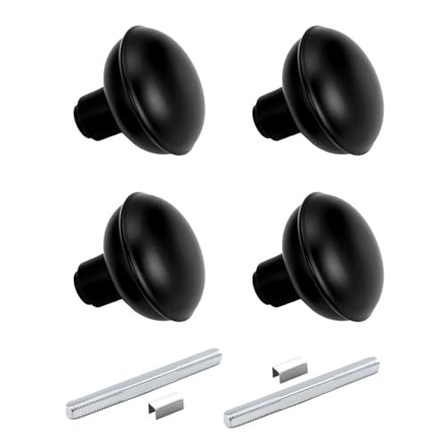newliplace 2 Pack Vintage Black Door Knob Set with Spindle, Old Style Door Knobs Replacement Set for Interior Doors, Matte Black - Image 1