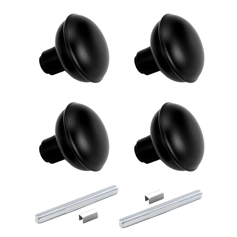 newliplace 2 Pack Vintage Black Door Knob Set with Spindle, Old Style Door Knobs Replacement Set for Interior Doors, Matte Black - Image 5