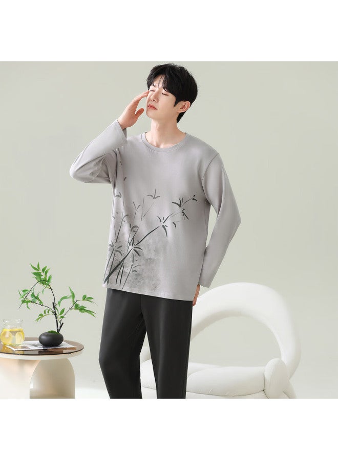 Your Sun Yiershuang Men's Pajamas, Autumn And Winter Cotton Pullover Long-sleeve Round Neck Set, Loose Casual Comfortable Loungewear, Suitable For Outdoor Wear - Image 5