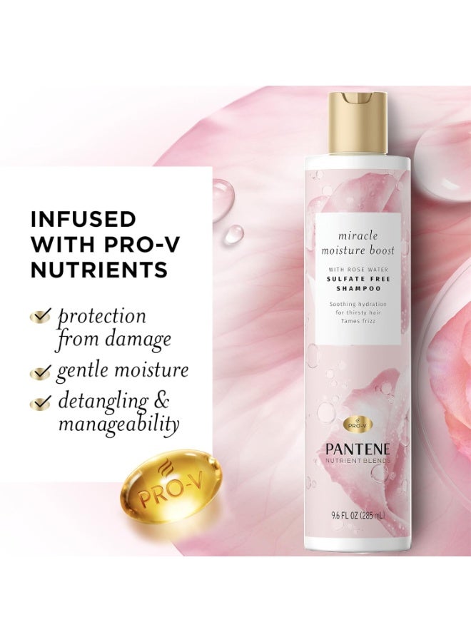 Pantene Nutrient Blends Miracle Moisture Boost Rose Water Shampoo & Conditioner Dual Pack for Dry Hair, Sulfate Free - Image 2