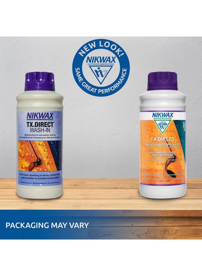 Nikwax نيكواكس TX.Direct غسيل، 1 لتر، علاج تجديد مقاومة الماء عالي الأداء يستعيد قدرة الطرد المائي في السترات، الملابس الخارجية، المطر، التزلج ومعدات الثلج - Image 2