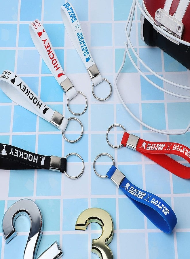 Inbagi 30 Pieces Hockey Motivational Keychains Hockey Party Favors Hockey Inspirational Quote Keychains Ice Hockey Silicone Motivational Keychains Supplies Inspirational Multicolor Medium - Image 4