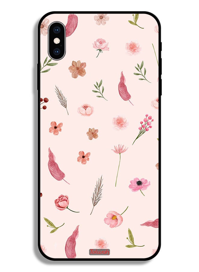Tolwak Apple iPhone XS Protective Case Leaves And Roses Pattern - Image 2