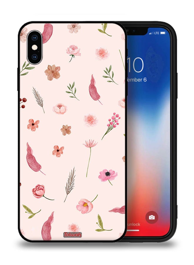 Tolwak Apple iPhone XS Protective Case Leaves And Roses Pattern - Image 1