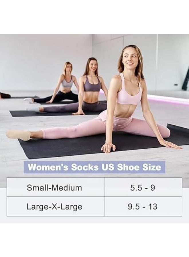 6 Pairs Pilates Socks, Yoga Socks, Non Slip Grip Socks, Breathable Mesh Design, Prevent Slip Slide Accidents, for Yoga, Pilates, Barre, Dance, Barefoot Workout, or Daily Wear at Home - Image 2