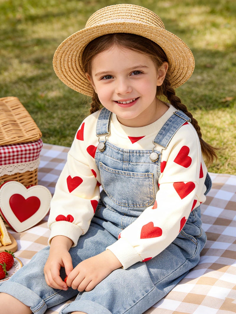 NUBEEHOHO Baby Girls Heart Sweatshirts Casual Valentine's Day Shirt Toddler Long Sleeve Sweater Fall Winter Clothes 3T - Image 3