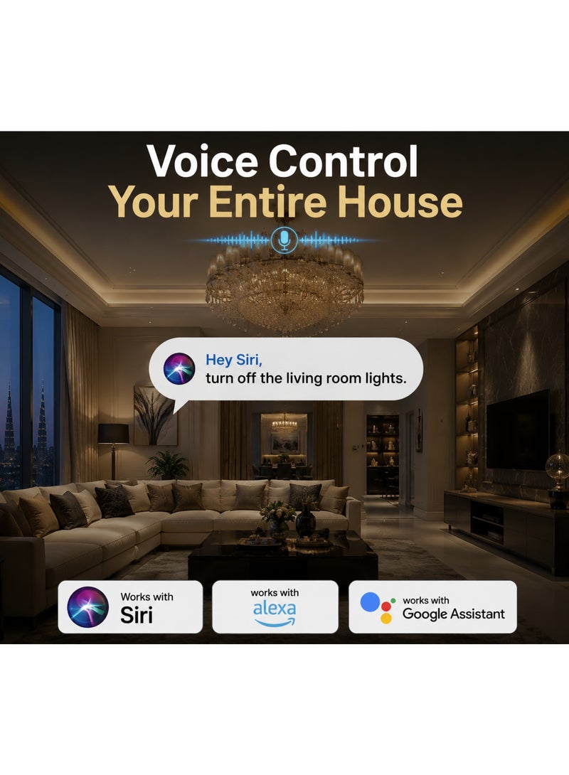 وحدة مفتاح ذكي صغيرة معتمدة من Matter، مرحل مخفي واي فاي (10 أمبير)، يعمل مباشرة مع Apple Home و Siri و Alexa و Google، لا يحتاج إلى موزع - Image 5