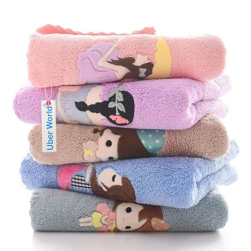 Uber World Microfiber Handkerchief Set for Women, Kids & Newborn Babies | Cartoon Printed Face Towel | 400 GSM Super Soft & Absorbent Rumal | 25×25 cm | Pack of 12 | Multicolour - Image 1