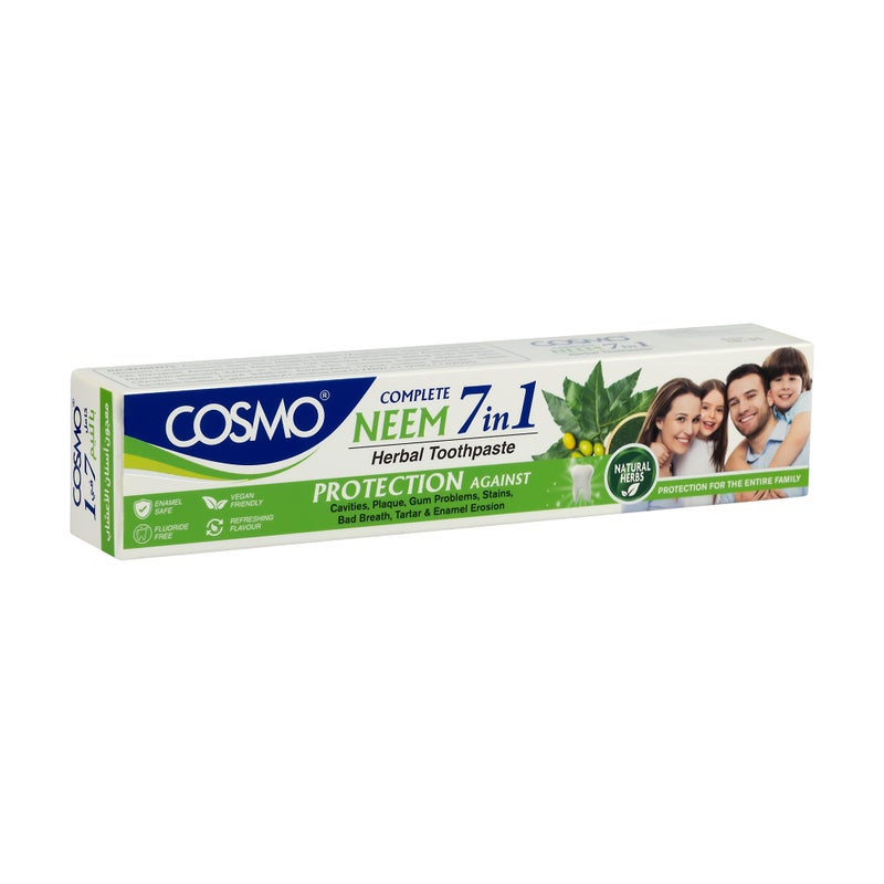 COSMO Complete Neem 7 in 1 Herbal Toothpaste for Cavity Protection, Gum Care, Fresh Breath Enriched with Neem & Herbal Actives for Cavity Defense, ]Strength & Lasting Freshness 100g - Image 3