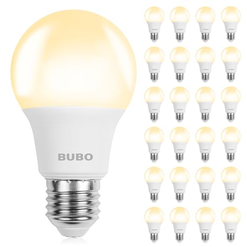 BUBO A19 LED Light Bulbs, 60 Watt Equivalent LED Bulbs, Soft White 2700K, 800 Lumens, E26 Standard Base, Non-Dimmable, 8W Soft White LED Bulbs for Bedroom Living Room Home Office, 24 Pack - Image 1