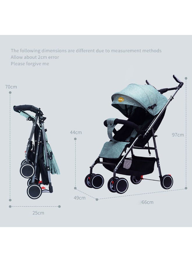 ما بيبي عربة الطفل التنفس فوق الخفيفة عربة الطفل يمكن الجلوس والاستلقاء القابلة للطي مع حقيبة تخزين كبيرة - Image 3