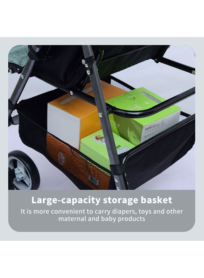 ما بيبي عربة الطفل التنفس فوق الخفيفة عربة الطفل يمكن الجلوس والاستلقاء القابلة للطي مع حقيبة تخزين كبيرة - Image 2