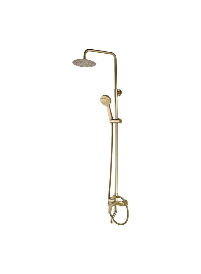 DANUBE HOME Milano Luxe Bayz Complete Shower Set - Sanitary Rain Shower Mixer in Matt Gold Finish - Stainless Steel & Brass Construction - 10 Year Warranty - Luxury Bath Experience