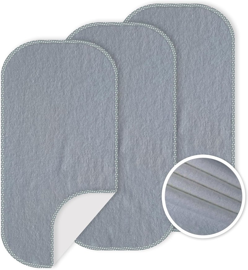 CUXFLS Baby Waterproof Changing Pad Liners 3 Pack  Washable Reusable Changing Table Cover Liners Double Portable Diaper Pads Grey - Image 1