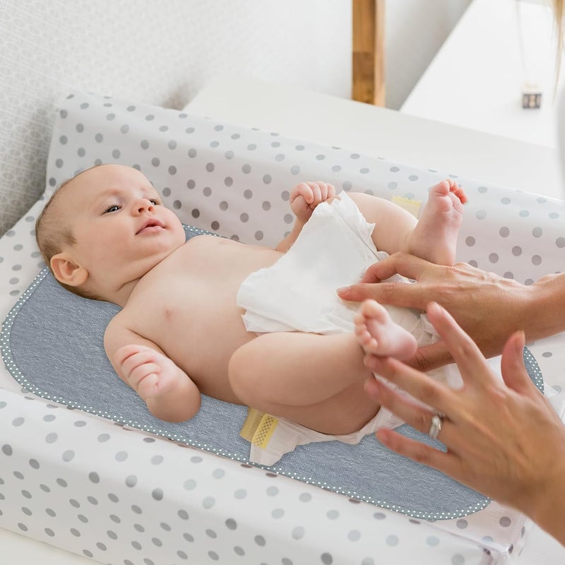 CUXFLS Baby Waterproof Changing Pad Liners 3 Pack  Washable Reusable Changing Table Cover Liners Double Portable Diaper Pads Grey - Image 2