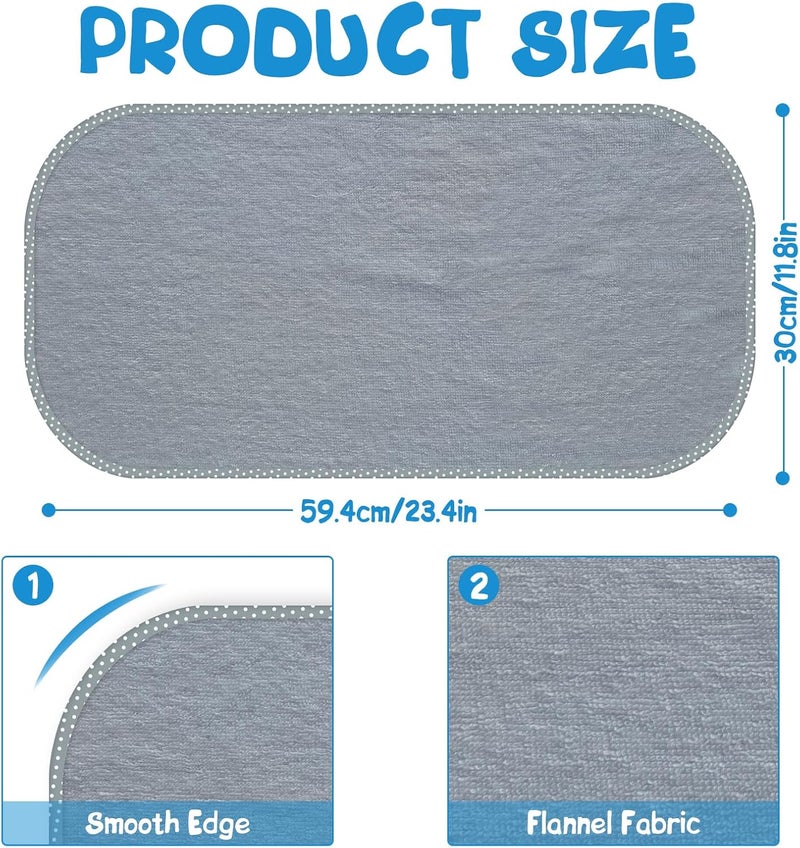 CUXFLS Baby Waterproof Changing Pad Liners 3 Pack  Washable Reusable Changing Table Cover Liners Double Portable Diaper Pads Grey - Image 3