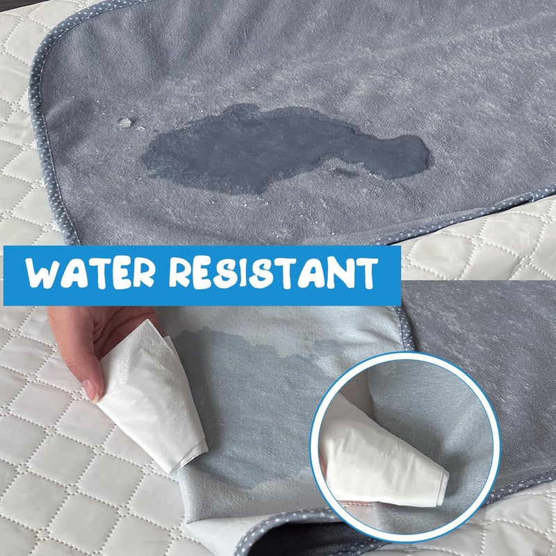CUXFLS Baby Waterproof Changing Pad Liners 3 Pack  Washable Reusable Changing Table Cover Liners Double Portable Diaper Pads Grey - Image 5
