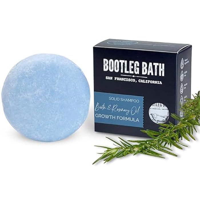 BOOTLEG BATH Growth Formula Shampoo Bar with Biotin and Rosemary Oil | Eco-Friendly, Paraben-Free Hair Growth Shampoo, 2.2 oz - Image 1