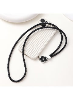 Generic Flower Braided Leather Badge Lanyard, Long Strap Neck Lanyard Keychain Strap, ID Badge Holder (Black)  - Image 5