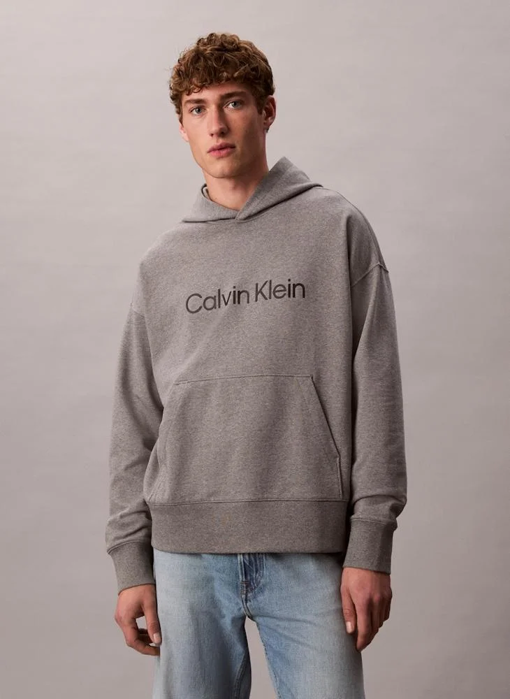 CALVIN KLEIN  Logo Pullover Hoodie for Men | Best Price UAE