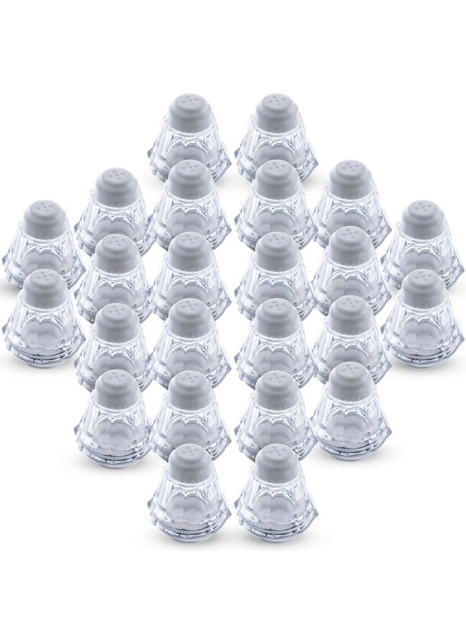 Crafts Central Plastic Mini Salt and Pepper Shakers For Party's, Restaurants and Wedding's - 24 Pcs (White) - Image 3