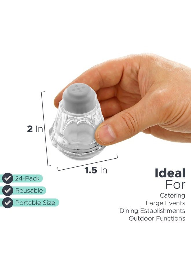 Crafts Central Plastic Mini Salt and Pepper Shakers For Party's, Restaurants and Wedding's - 24 Pcs (White) - Image 4