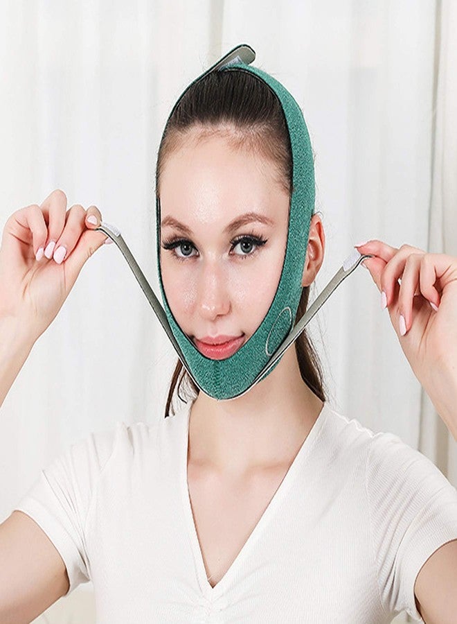 Vtrem Face Slimming Strap for Double Chin, Graphene V Shaped Line Face Lifting Belt Anti Wrinkle Lady Facial Anti-Agin Band Chee Slimmer Beauty Tool, Green - Image 1
