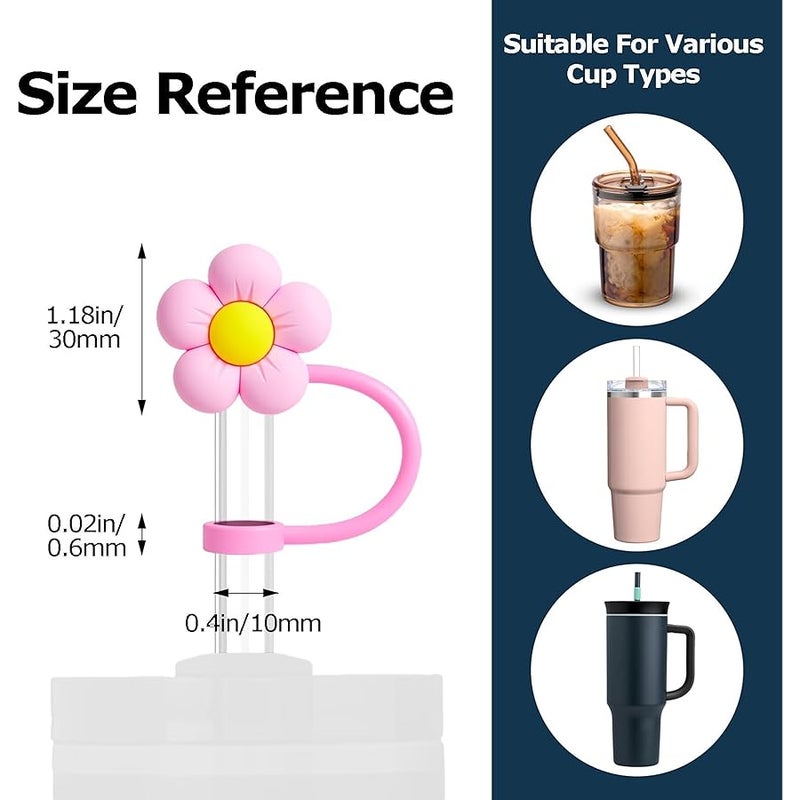 Woyinger 1|4 Pack for Stanley Cup Accessories - 0.4in/10mm Straw Covers & Toppers, Dust-Proof Leak-Proof Silicone Straw Caps Compatible with Stanley Tumblers and Cups 14|20|30|40|64 Oz(type3, 4-Pack) - Image 3