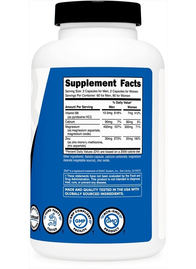 Nutricost ZMA 180 Capsules - Non-GMO and Gluten Free ZMA Supplement  - Image 5