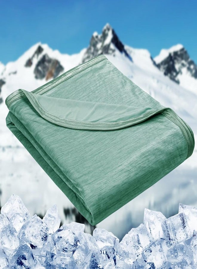 HOMFINE Cooling Blankets for Hot Sleepers - Summer Blanket Thin Lightweight Breathable Soft Double Side Enhanced Cooling for Bed Couch Sofa, Keep Cool for Night Sweats (Green, 60 x 80 inches) - Image 1