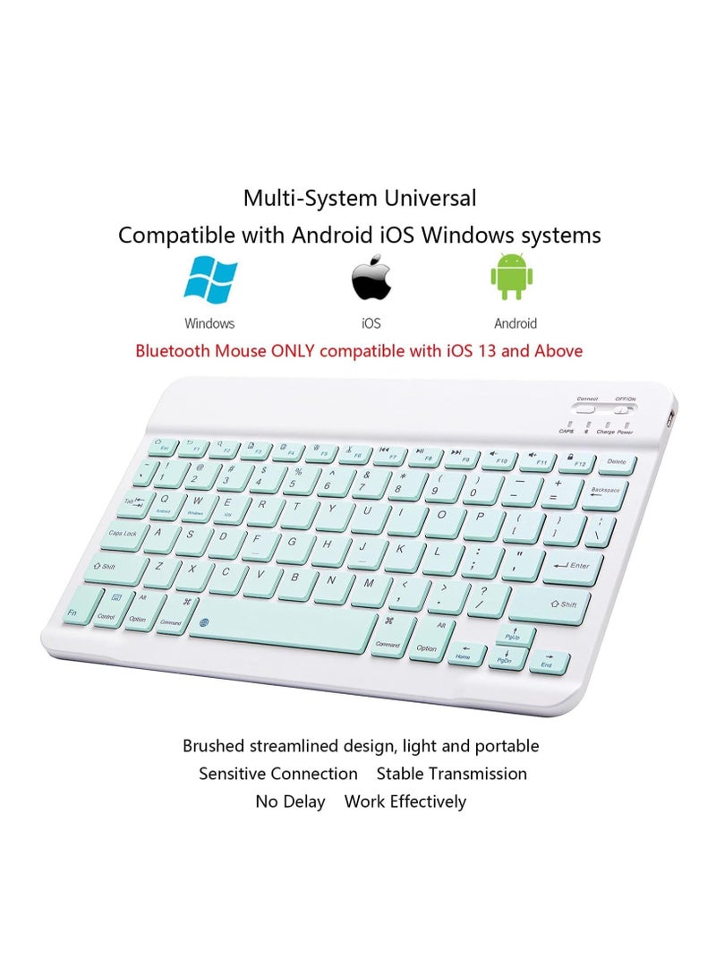 Ultra-Slim Bluetooth Keyboard and Mouse Combo Rechargeable Portable Wireless Keyboard Mouse Set for Apple iPad iPhone iOS 13 and Above Samsung Tablet Phone Smartphone Android Windows - Image 3