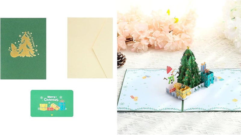 Christmas Blessing Card Set 3D Greeting Cards with Message & Envelope Festive Decorations Celebration Atmosphere - Image 2