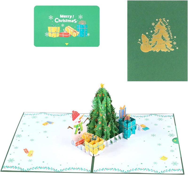 Christmas Blessing Card Set 3D Greeting Cards with Message & Envelope Festive Decorations Celebration Atmosphere - Image 1