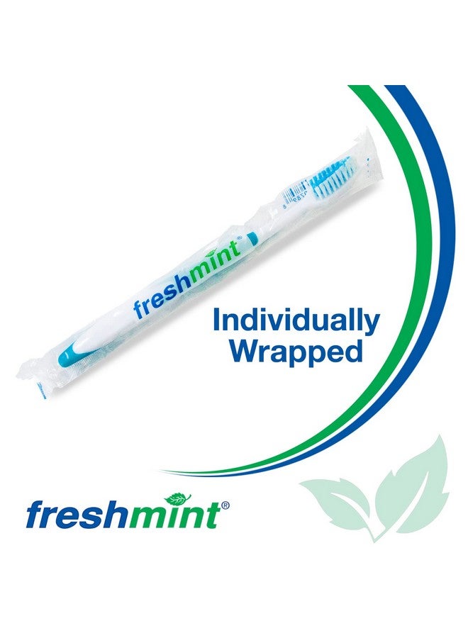 Freshmint (144 Pack) Individually Wrapped Premium Toothbrushes, Oversized Easy Grip Rubber Handle, Soft Multi Color Nylon Bristles, Bulk Packed, No Cutting Or Tearing Apart Required. - Image 5