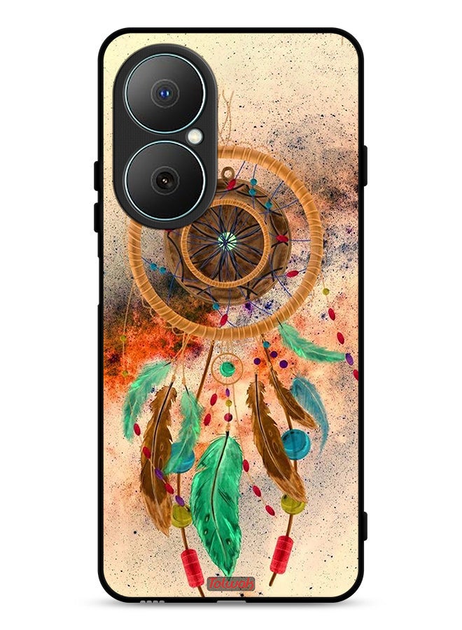 Tolwak Huawei Nova Y73 Protective Case Cover Mandala Hanging Feathers